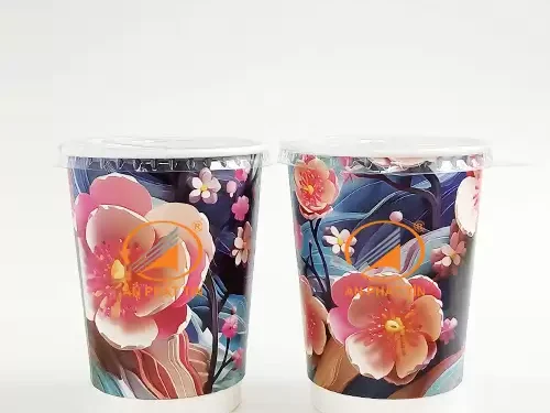 Ly Giấy 12/14oz 2 lớp Hoa Tím