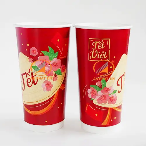 Ly Giấy 22oz 2 lớp Tết Đỏ